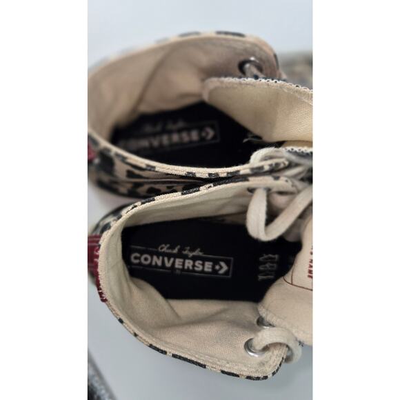 Converse Chuck Taylor High Tops Cheetah Print Womens 5 Embroidered Stay Wild - Picture 5 of 7